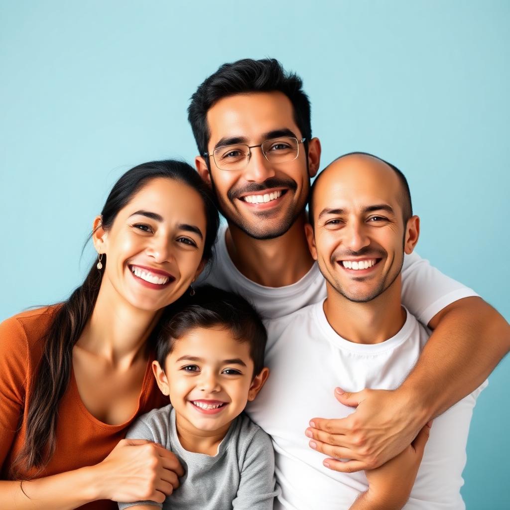 Familia con sonrisa sana en Cuenca